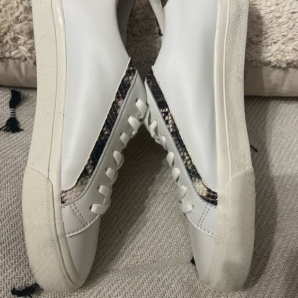 Madewell Sidewalk Low Top Leather Snakeskin Trim Sneakers - Picture 5 of 9